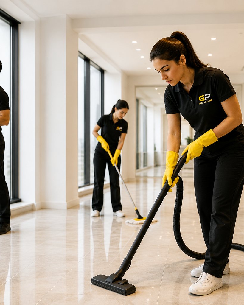 GP Pro Cleaning team cleaning a modern home